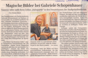 Magische Bilder bei Gabriele Schopenhauer (Lübecker Nachrichten April 2011)